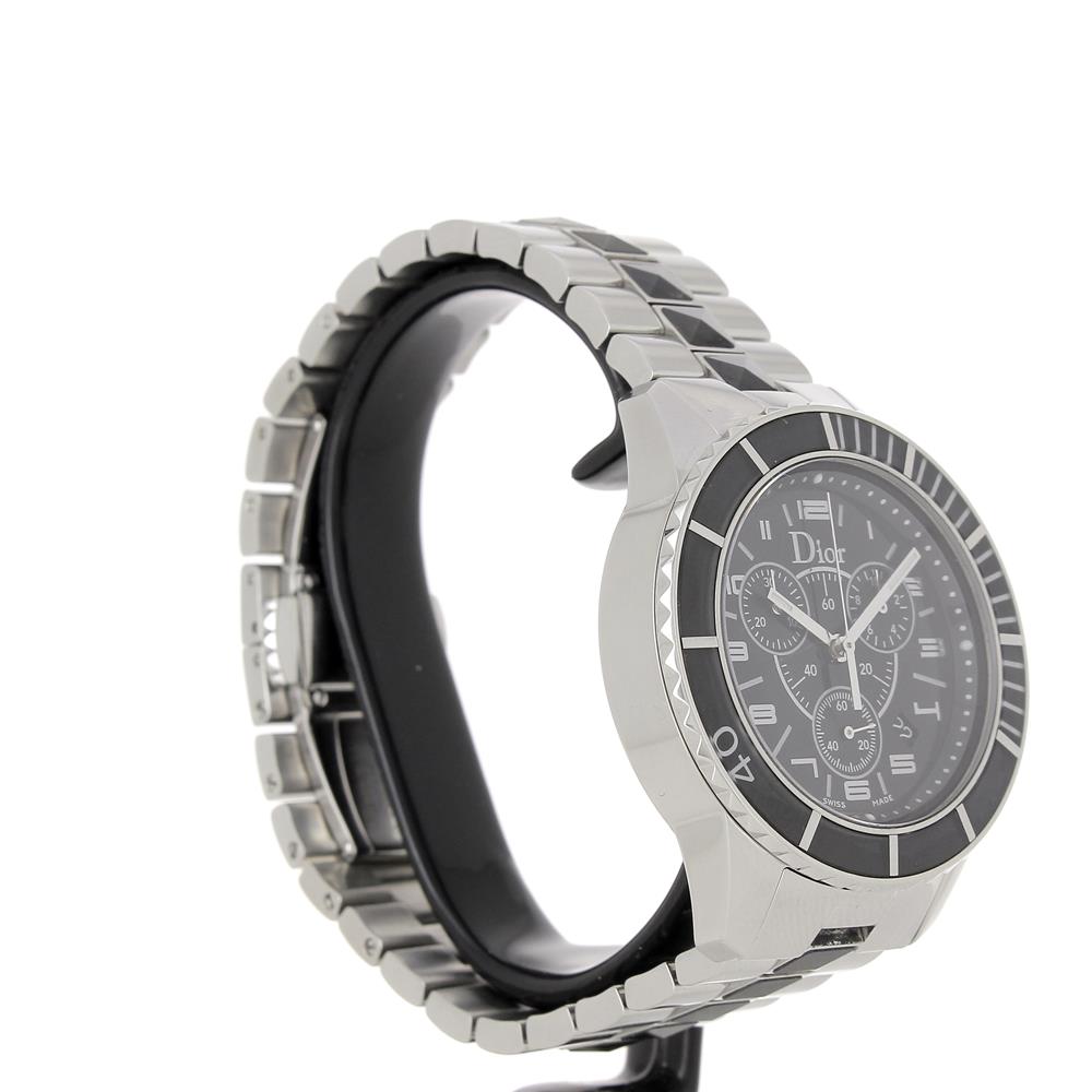 Montre Dior Christal chronographe acier saphir noir CD114317 d'occasion
