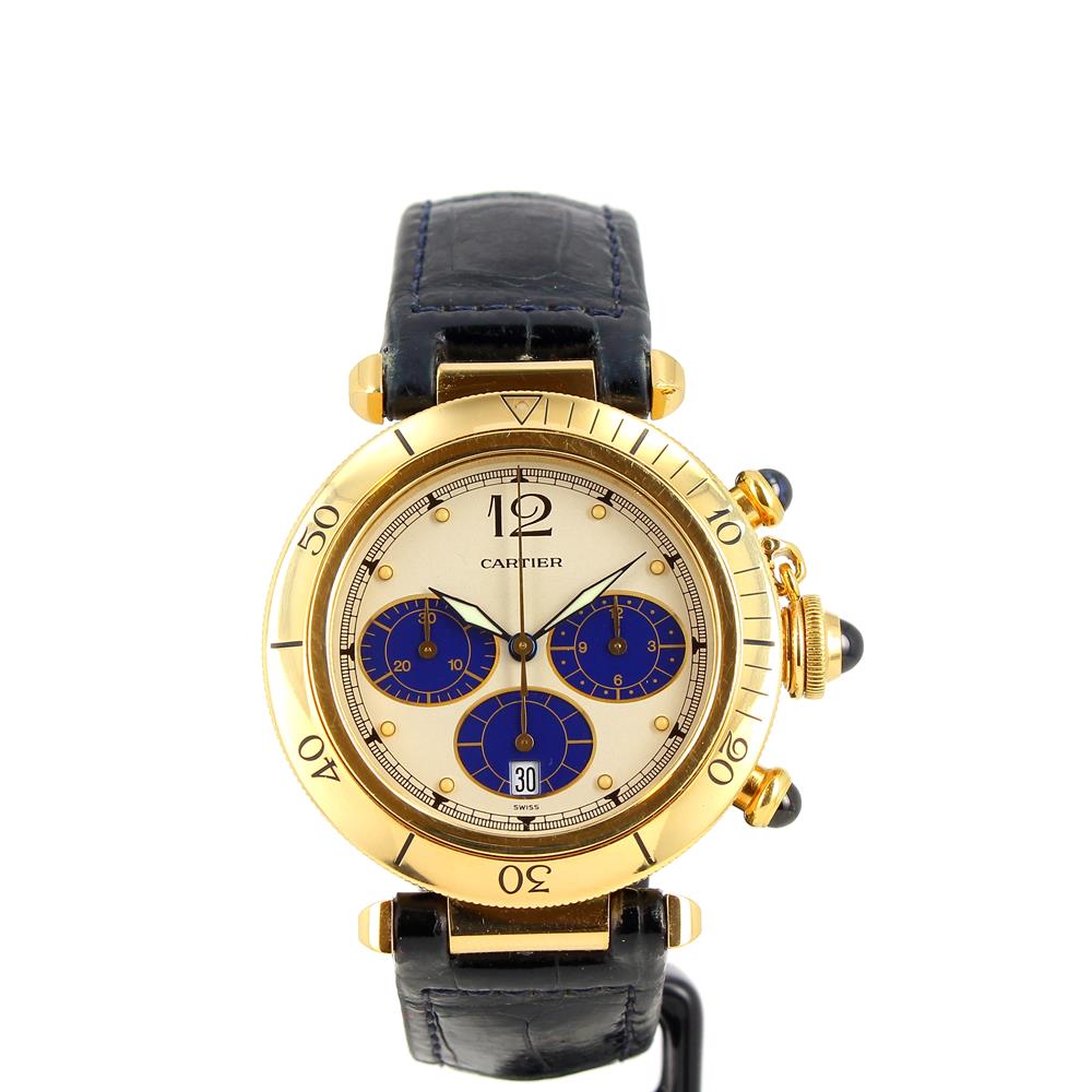 Montre Cartier Pasha 38 chronograph en or jaune W3000951 d'occasion