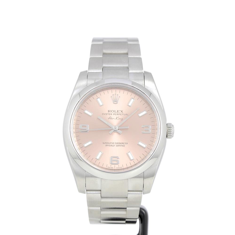 Montre Rolex Oyster perpetual Air-king cadran rose 3.6.9 114200 d'occasion